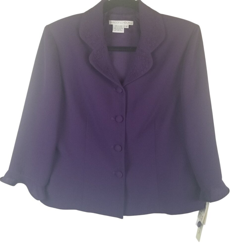 NWT Women's Plum/Purple Office Career Closet Staple Blazer Sz 12